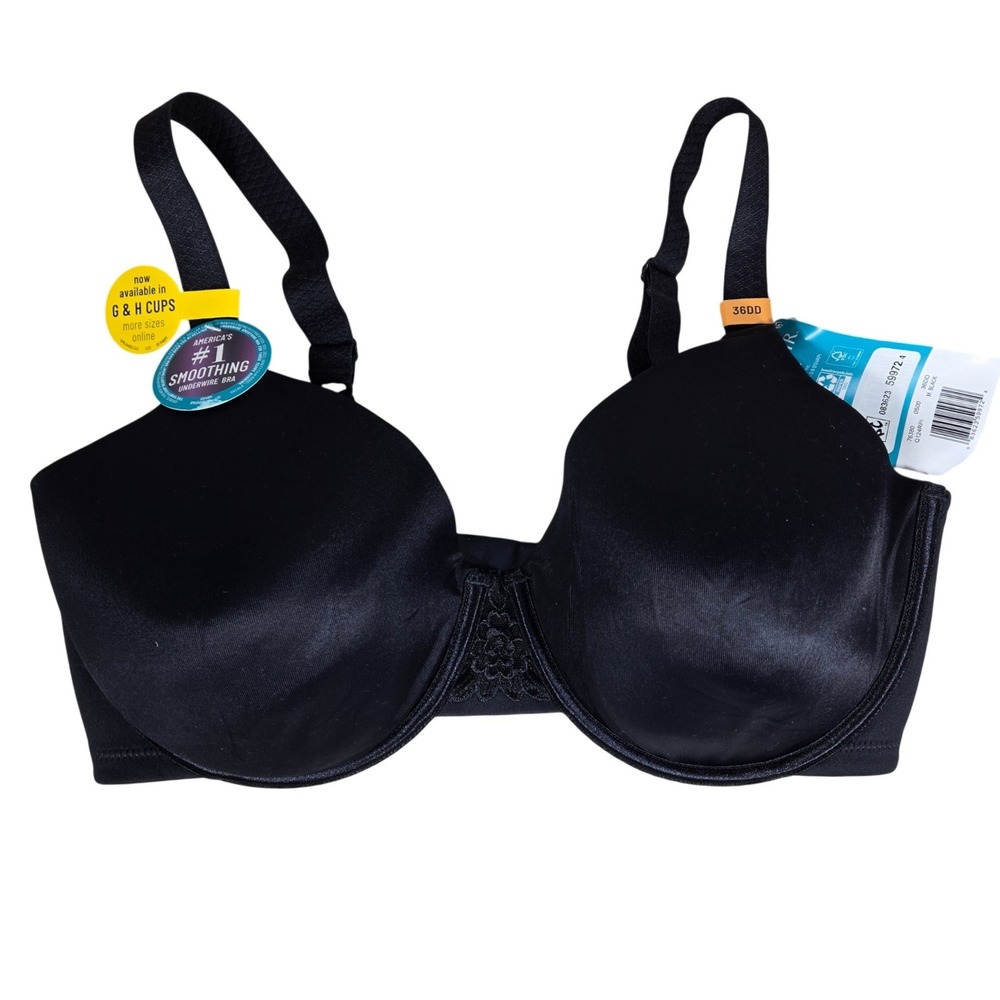 Vanity Fair Beauty Back Smoothing Underwire Bra‎ Black 36DD 76380
